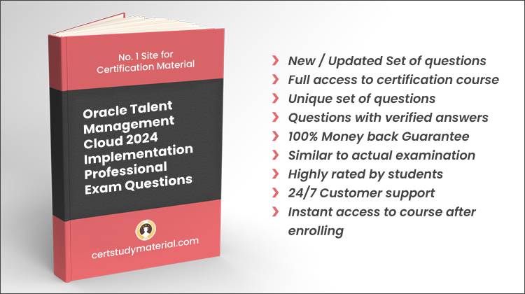 Oracle Talent Management Cloud 2024 Implementation Professional {1Z0-1052-24} Pdf Questions 