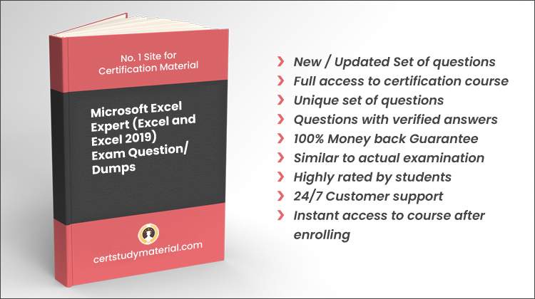 Microsoft Excel Expert (Excel and Excel 2019) {MO-201} Pdf Questions 